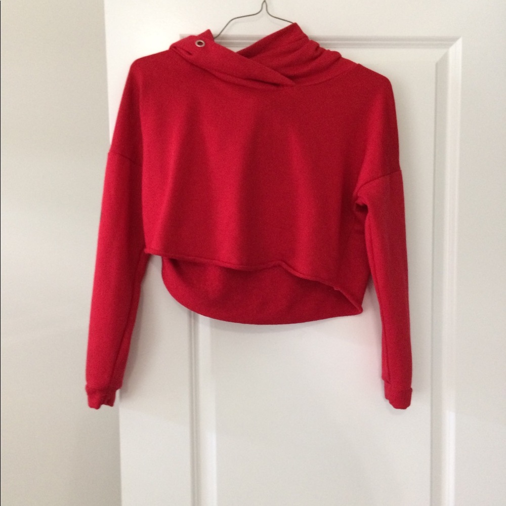 Red Savage Crop Top Hoodie
